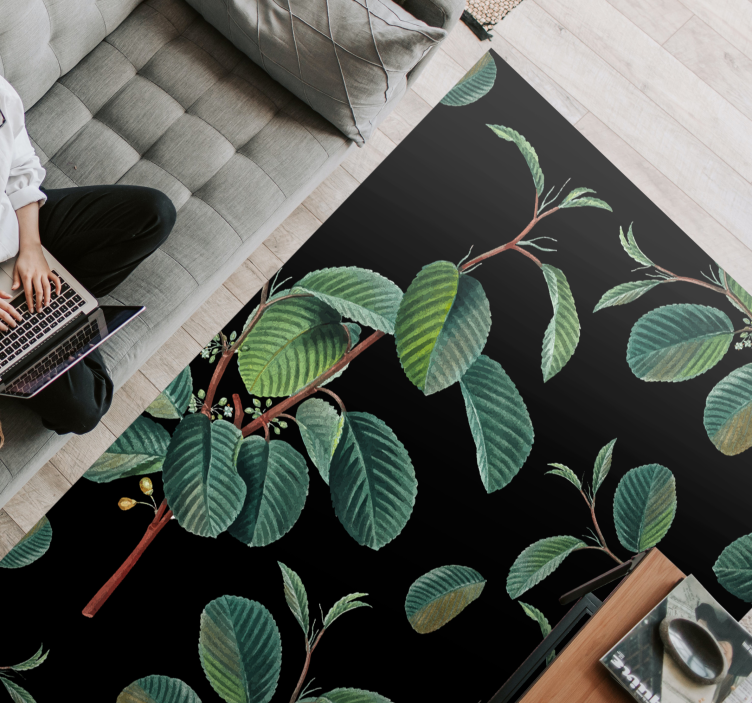 Green branches nature vinyl rug - TenStickers