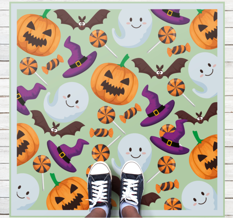 Halloween vinyl rug happy halloween atmosphere - TenStickers