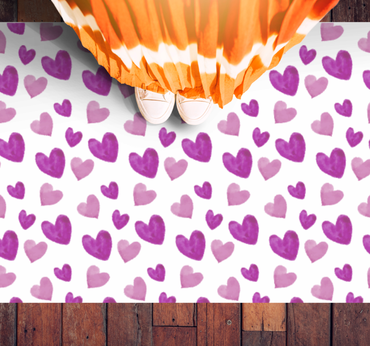 Heart Pattern Playful kids vinyl rug - TenStickers