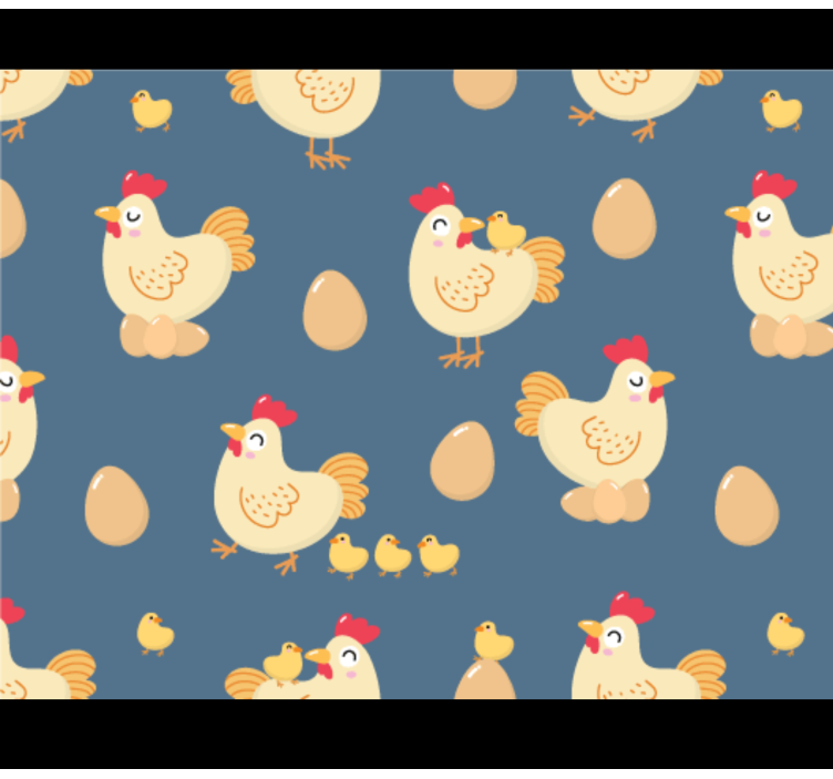 Hen and chick seamless pattern animal rug - TenStickers