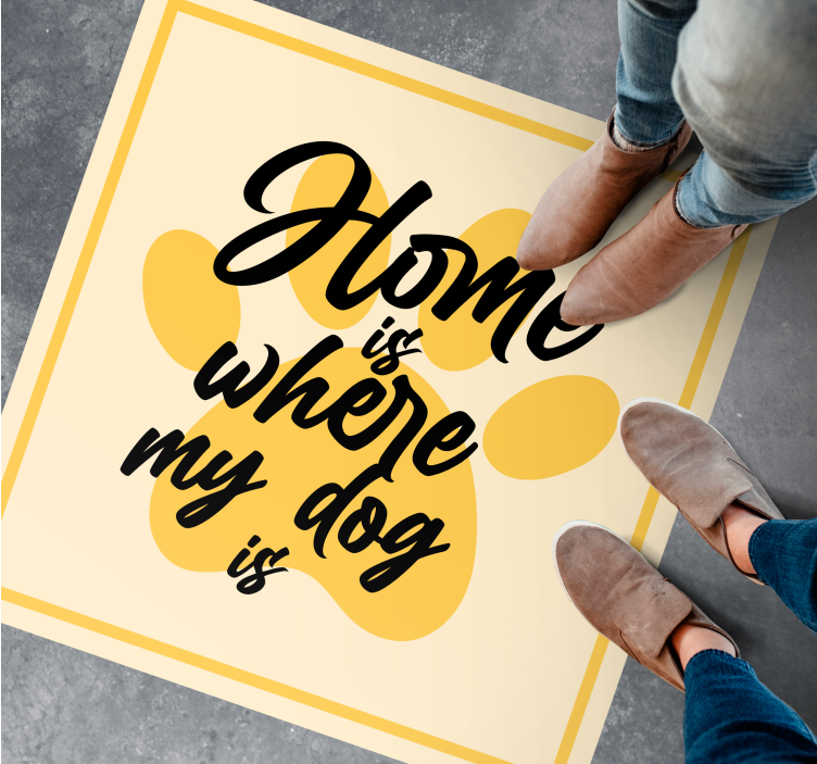 Home where my dog is entrance hall vinyl rug - TenStickers