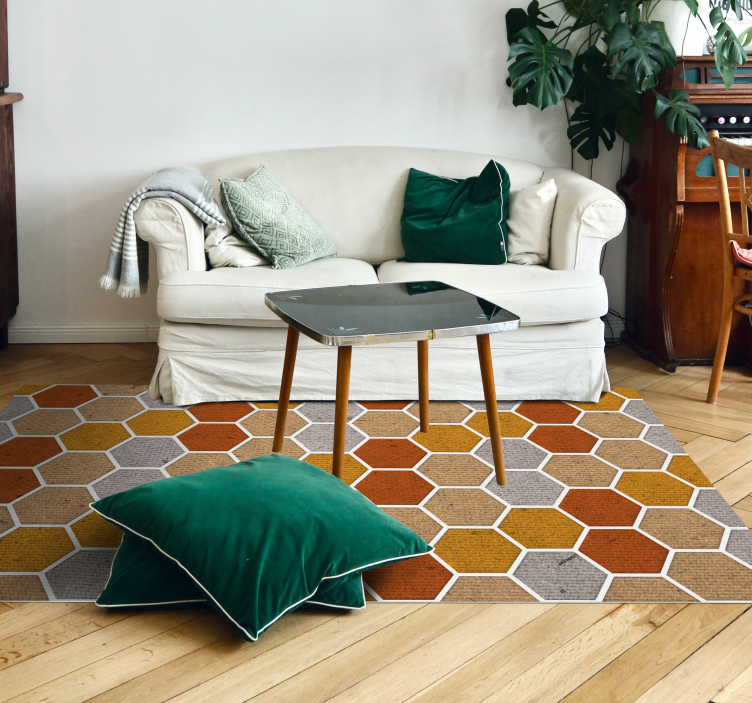 Honeycomb texture geometric rugs - TenStickers