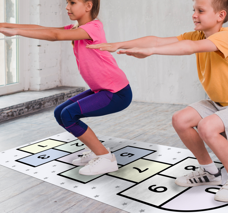 Hopscotch Play game vinyl rug - TenStickers