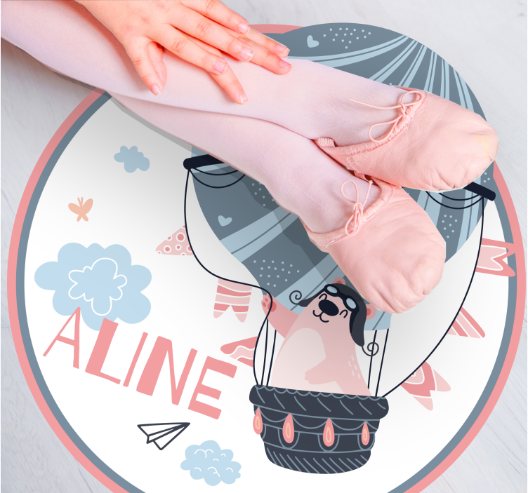 Hot Air Balloon custom vinyl rug - TenStickers