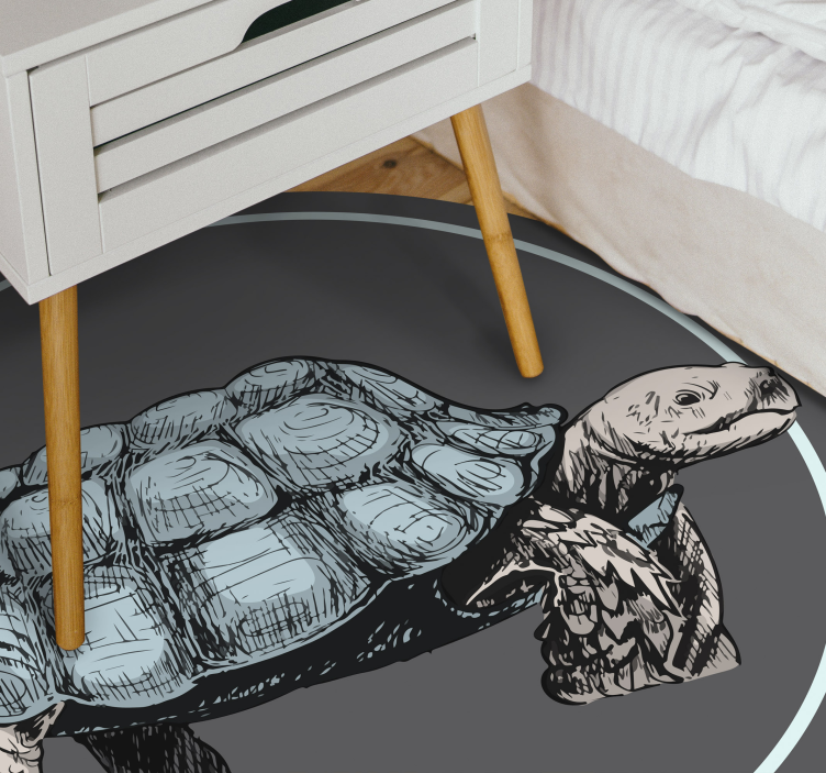 Illustrated Tortoise animal vinyl rug - TenStickers