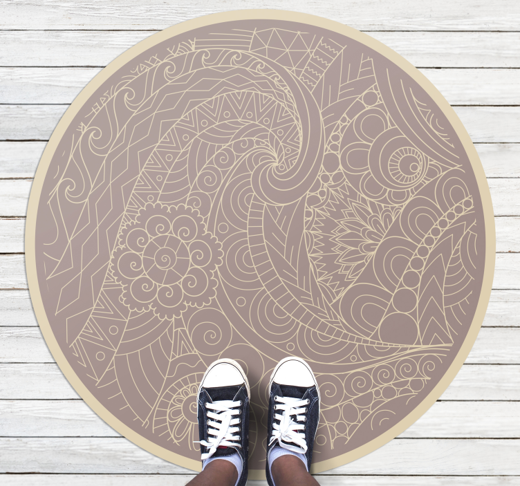 Intricate Circular Motif mandala vinyl rug - TenStickers