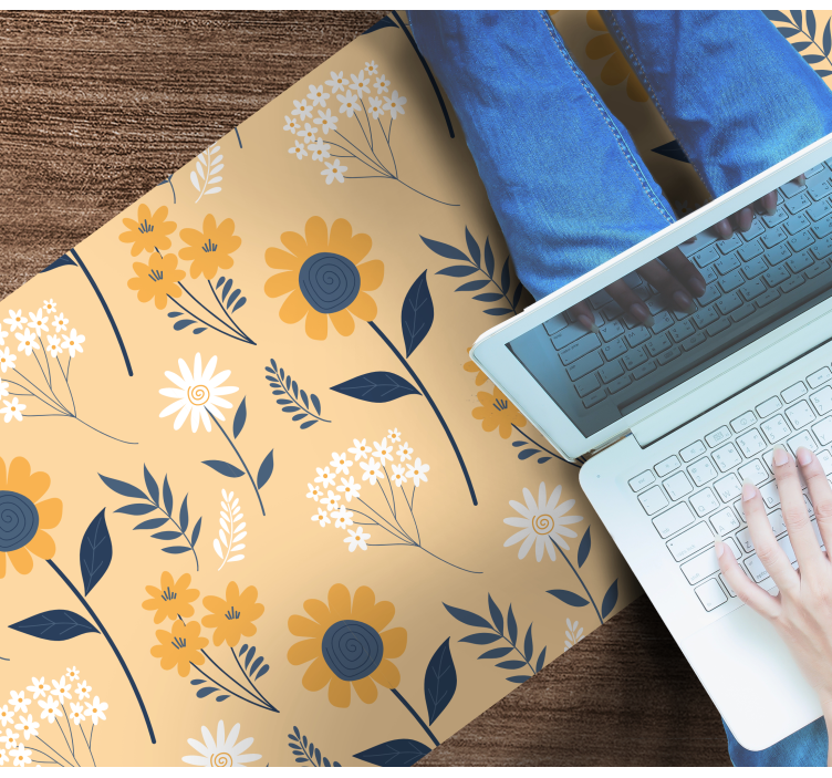 Joyful Botanical Arrangement floral vinyl rug - TenStickers