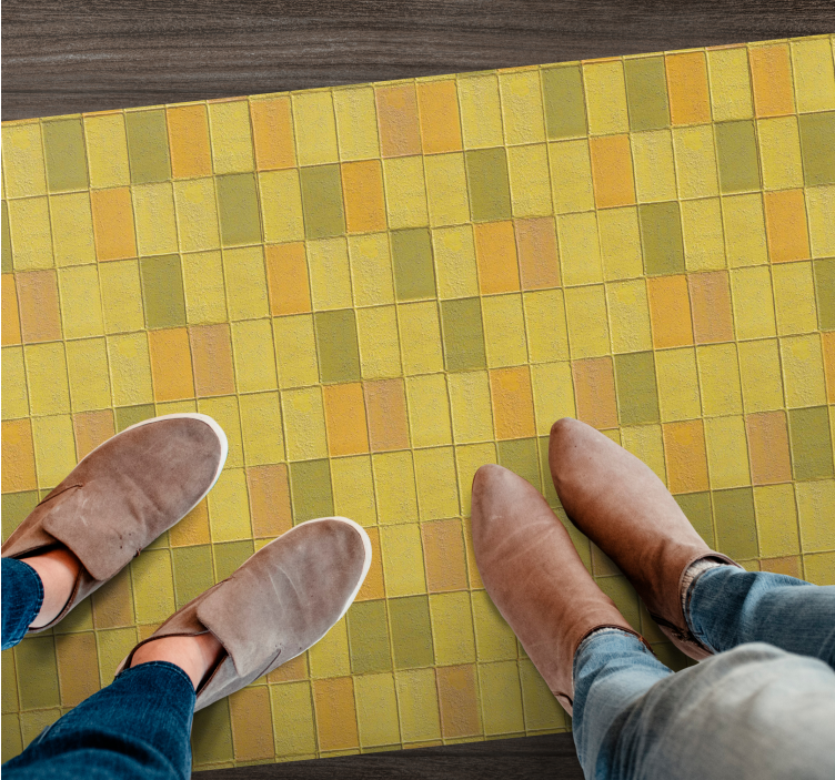 Kawaii style yellow shades tile carpet - TenStickers