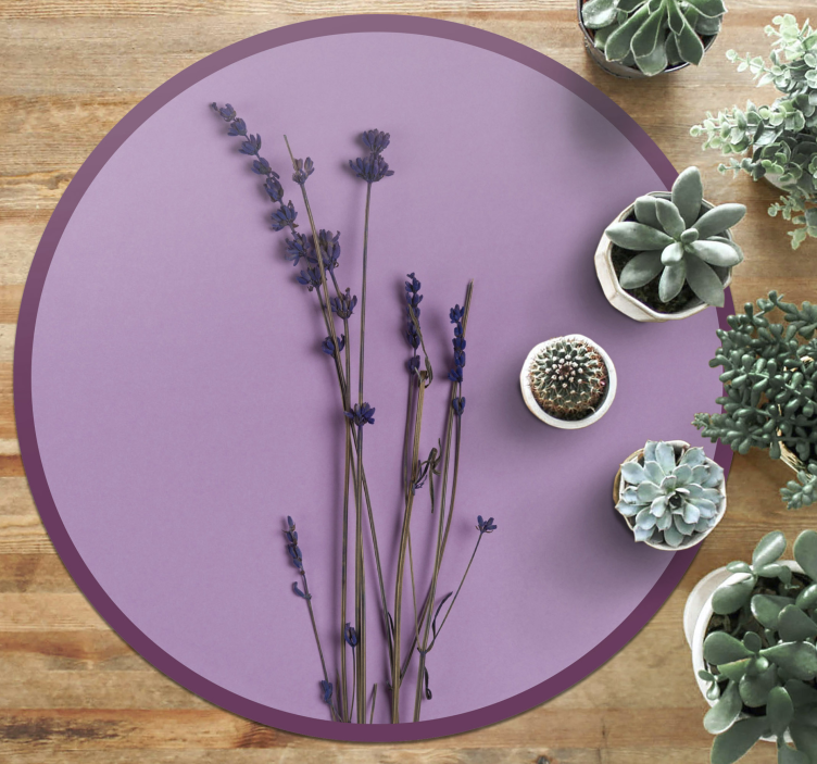 Lavender Silhouette floral vinyl rug - TenStickers