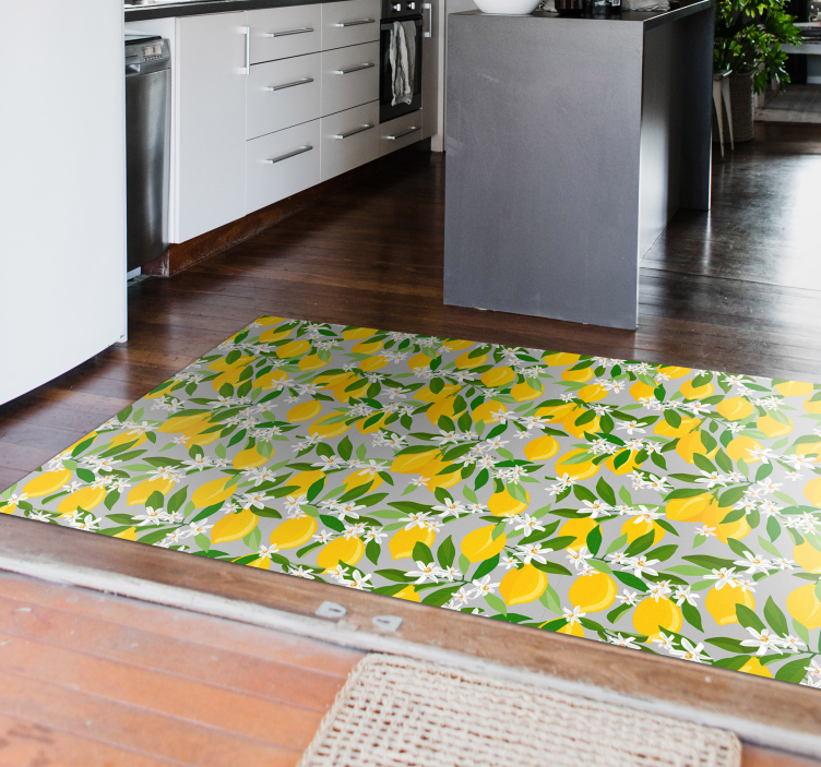 Lemon Tree floral rug citrus fruit - TenStickers