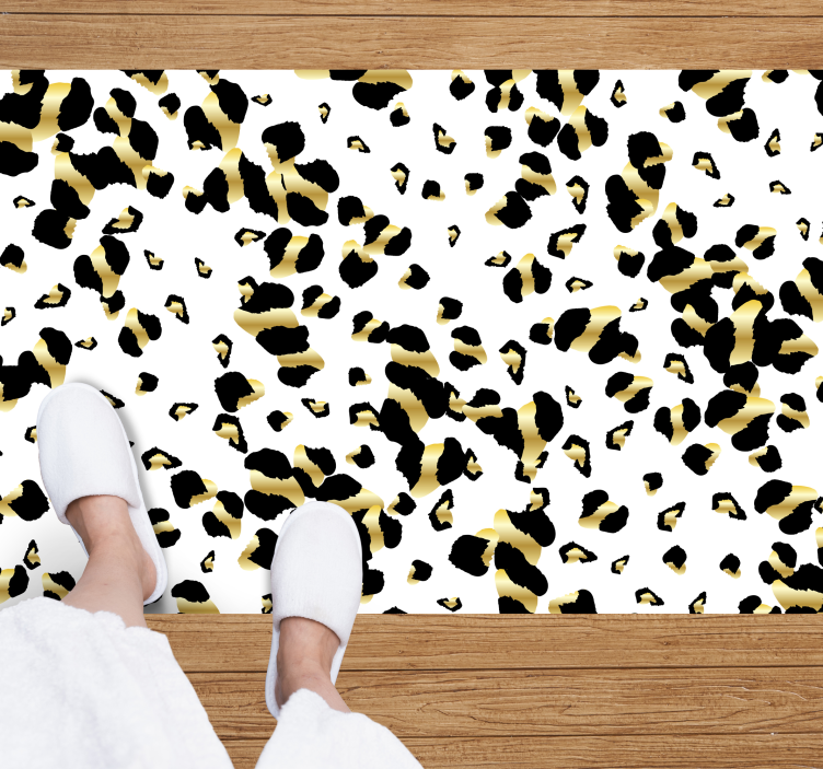 Leopard pattern elegance animal print vinyl rug - TenStickers