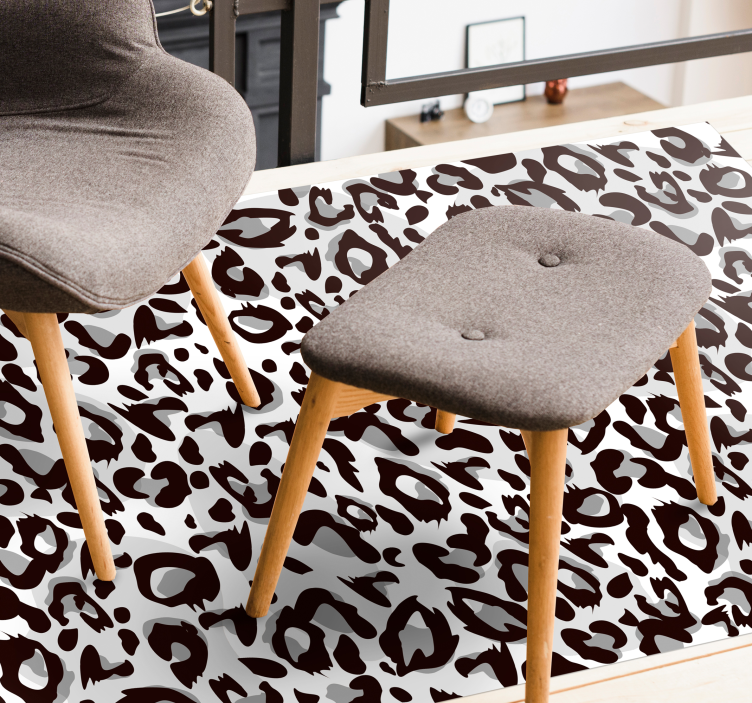 Leopard strokes motif animal print vinyl rug - TenStickers