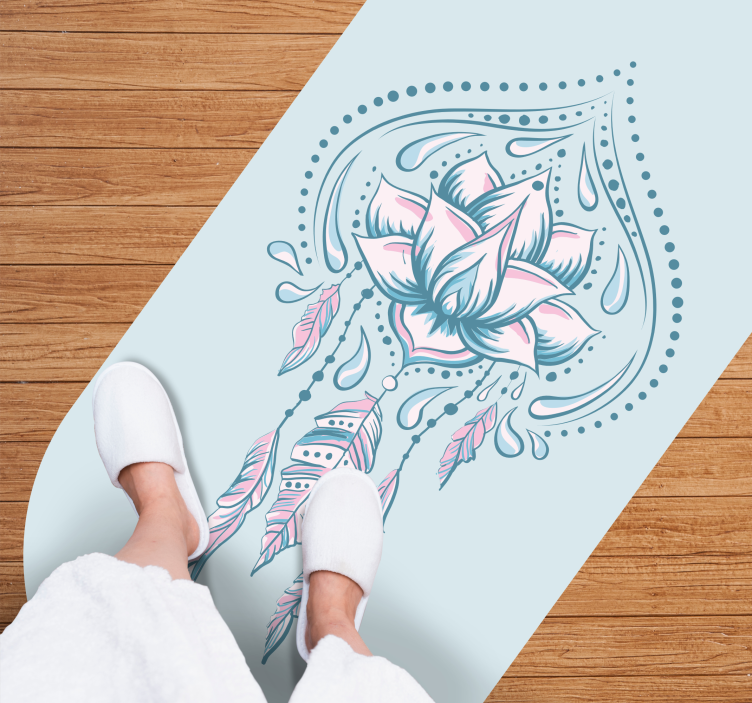 Lotus flower from the side  mandala vinyl rug - TenStickers