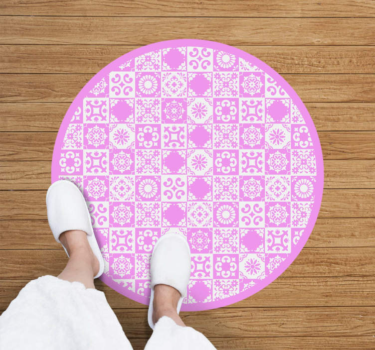 Mandala Inspired Circle mandala vinyl rug - TenStickers