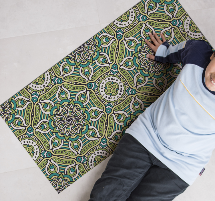 Mandala Waves mandala vinyl rug - TenStickers