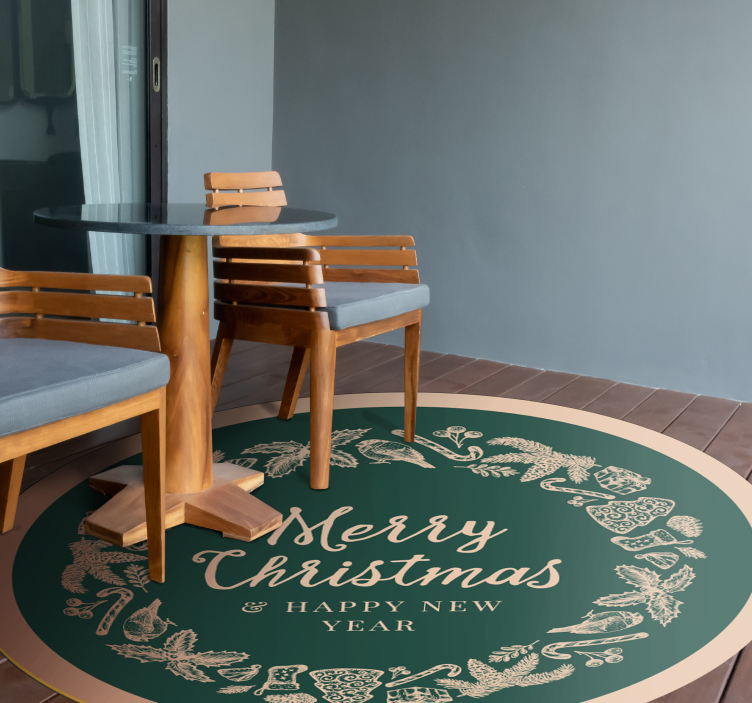 Merry Christmas & happy new year Christmas mat - TenStickers