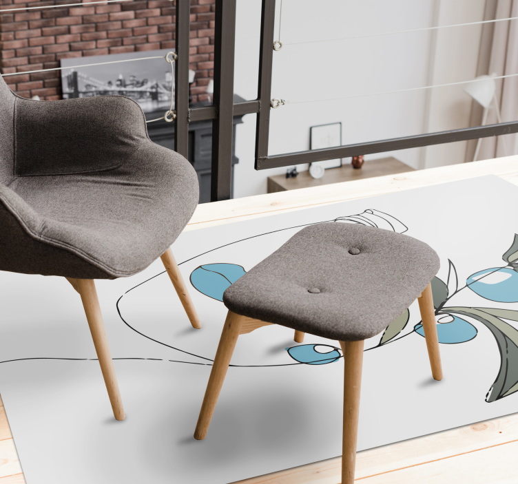 Minimalistic face sketch bedroom rug - TenStickers