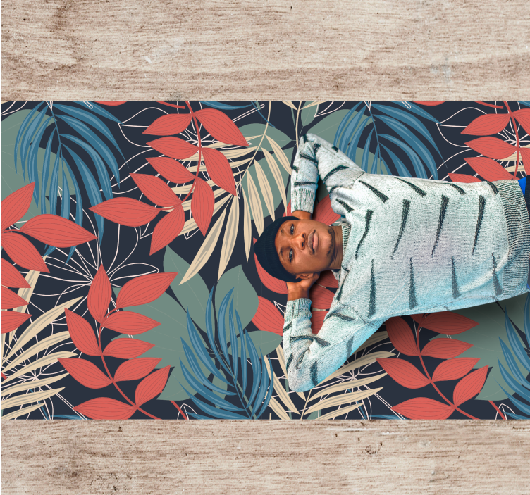 Modern elegant fauna flora pattern floral rug - TenStickers