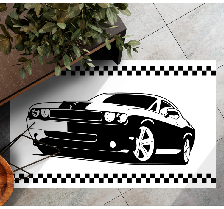 Modern Muscle Car living room rug - TenStickers
