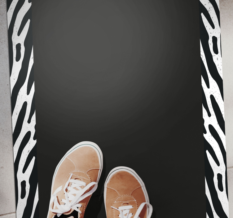 Monochrome Zebra animal print vinyl rug - TenStickers