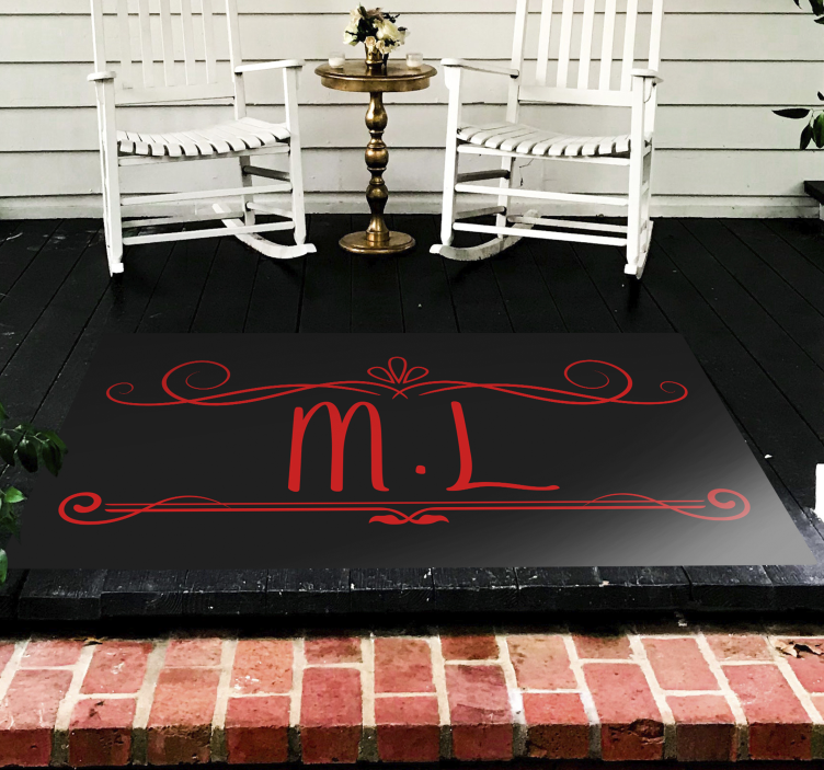 Monogram Elegance custom vinyl rug - TenStickers