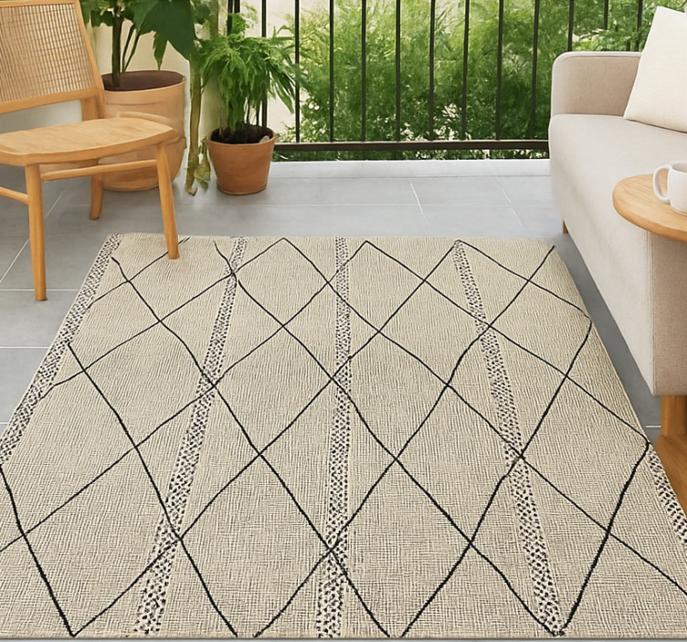 Moroccan diamond design outdoor vinyl rug - TenStickers