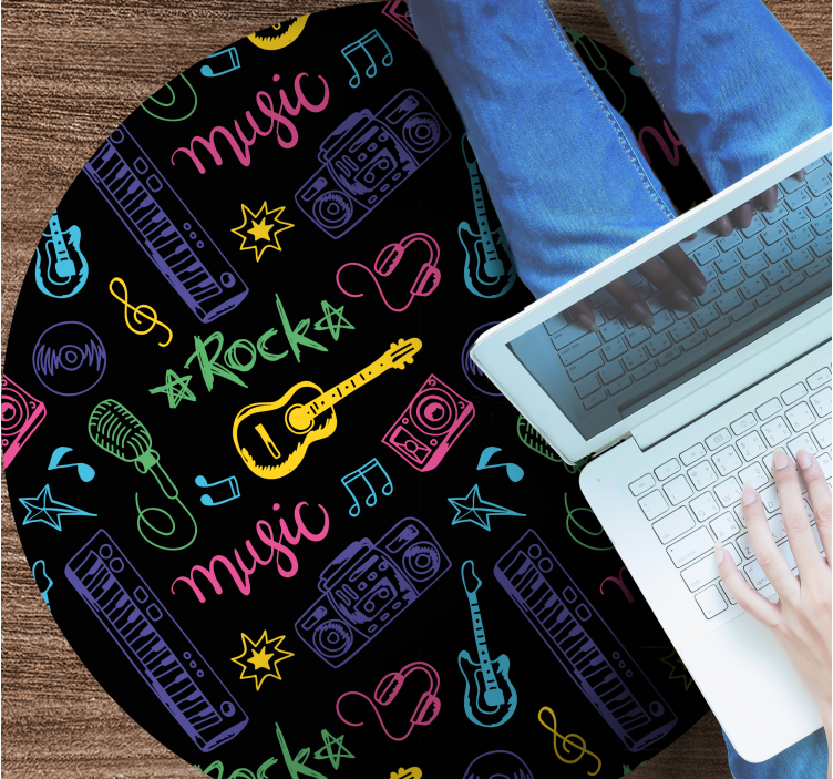 Musical Icons Pattern teen vinyl rug - TenStickers