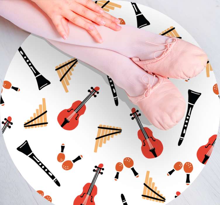 Musical Instrument Concept kids vinyl rug - TenStickers