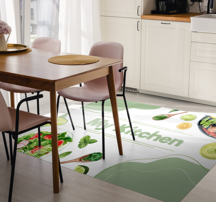 My kitchen houseware and food floor tiles - TenStickers
