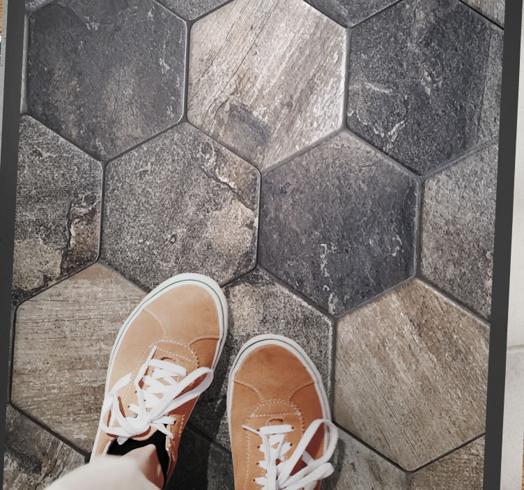 Natural hexagonal tiles carpet - TenStickers