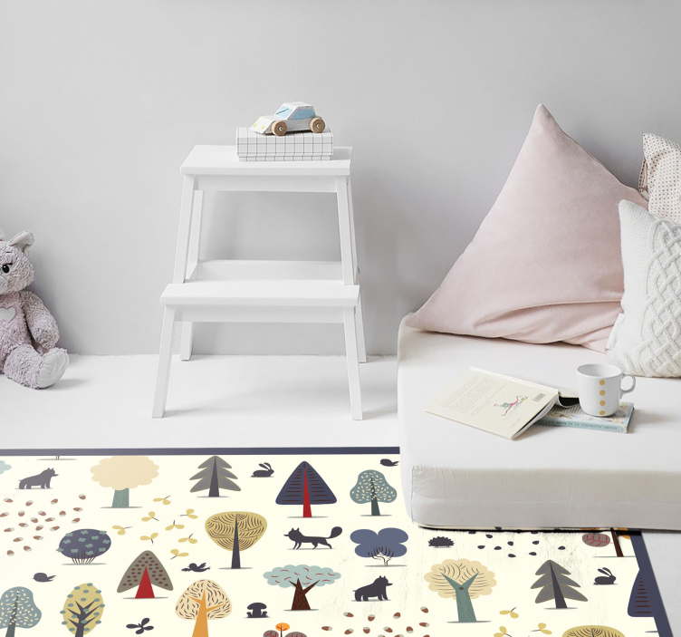 Nordic nature inspired kids vinyl rug - TenStickers