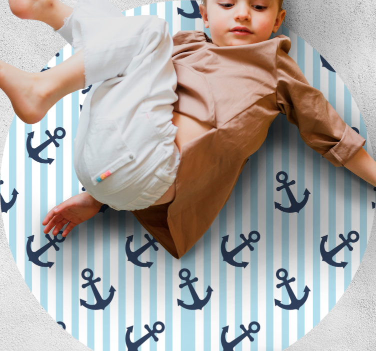Kids vinyl rug nautical anchor design - TenStickers