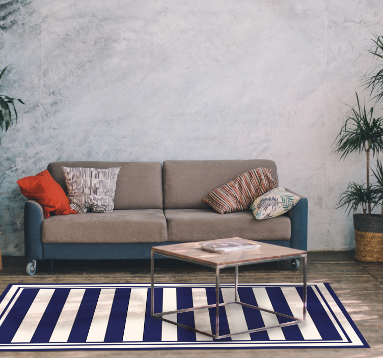Nautical Stripes striped vinyl rug - TenStickers
