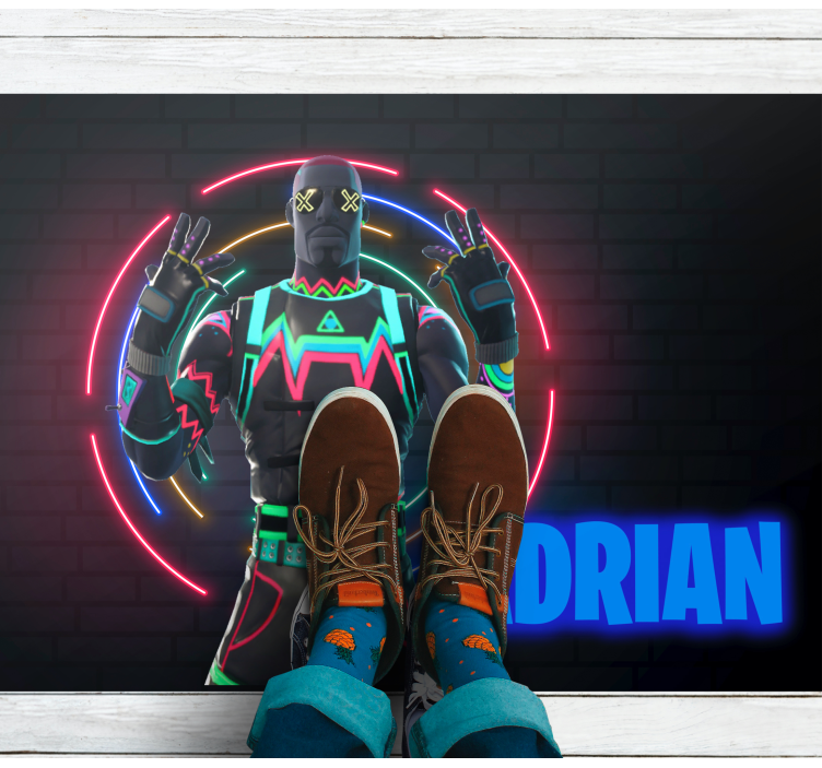 Neon Character Display custom vinyl rug - TenStickers