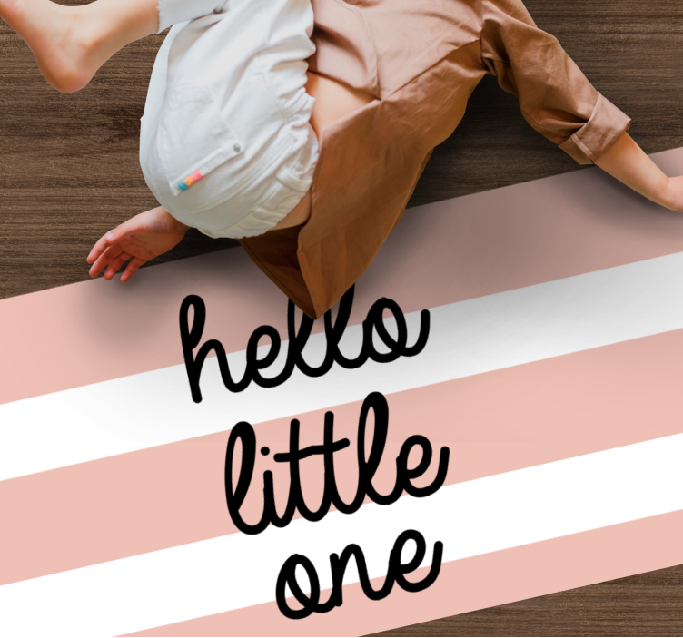 Nursery Striped Greeting nursery vinyl rug - TenStickers