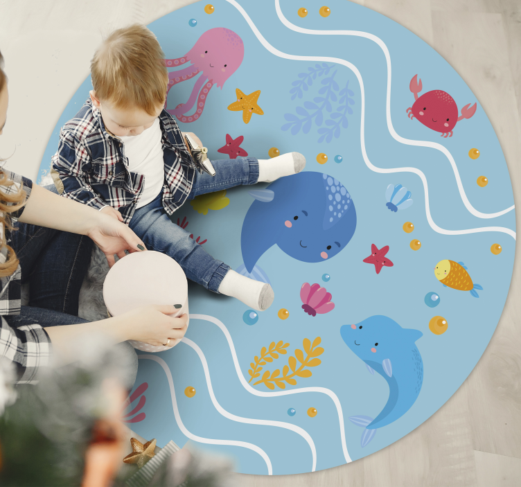 Oceanic Friends kids vinyl rug - TenStickers