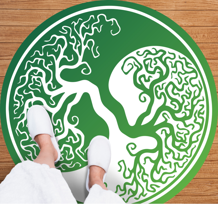 Original Yin Yang Tree of life  circular rug - TenStickers