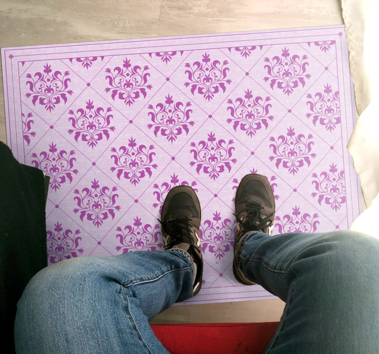 Ornate Damask Pattern vintage vinyl rug - TenStickers