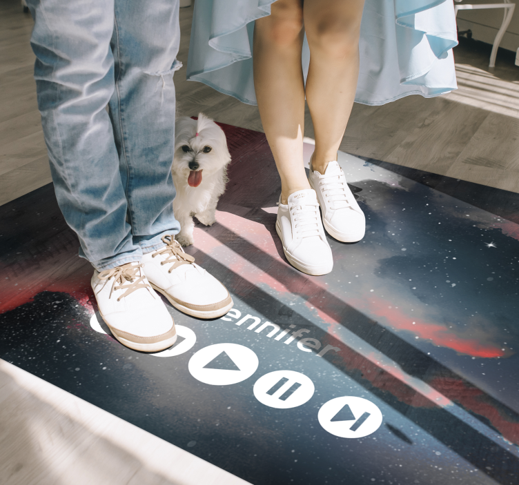 Outer space custom music teen vinyl rug - TenStickers