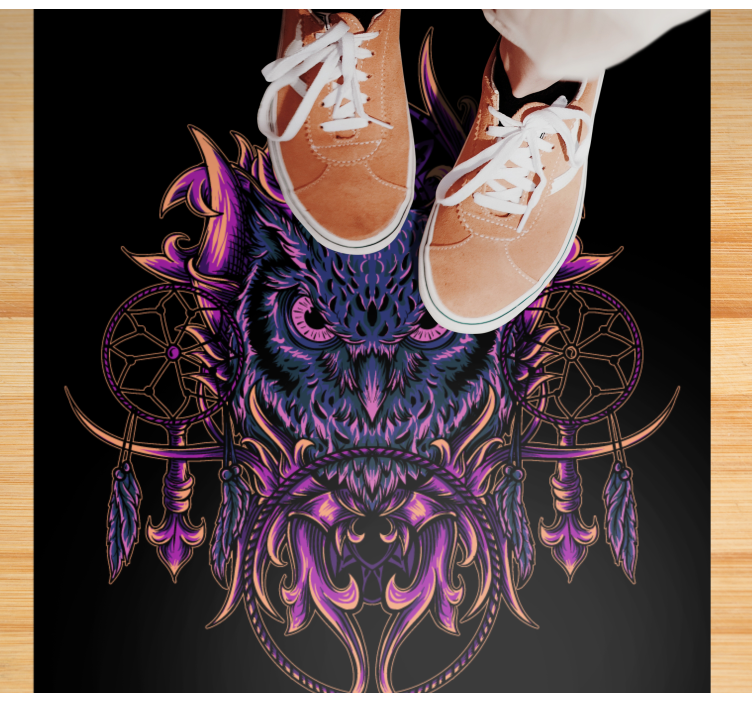 Owl Dreamcatcher Art animal vinyl rug - TenStickers