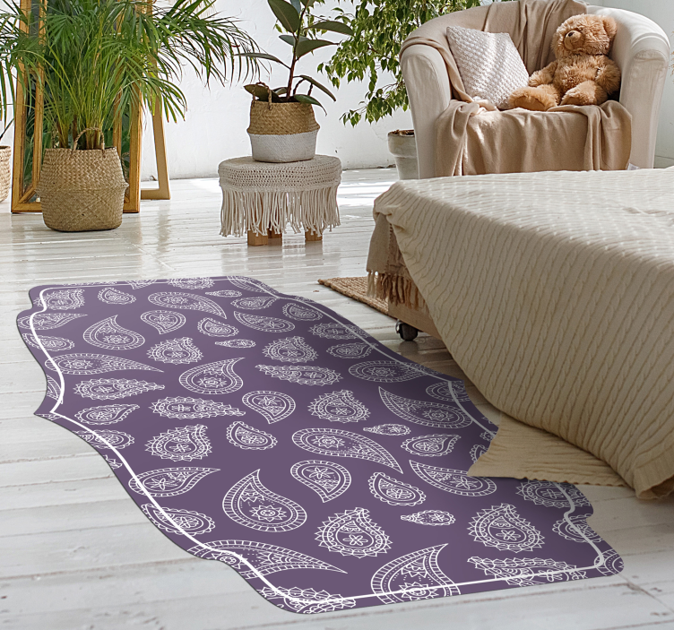 Paisley Mandala Motif mandala vinyl rug - TenStickers