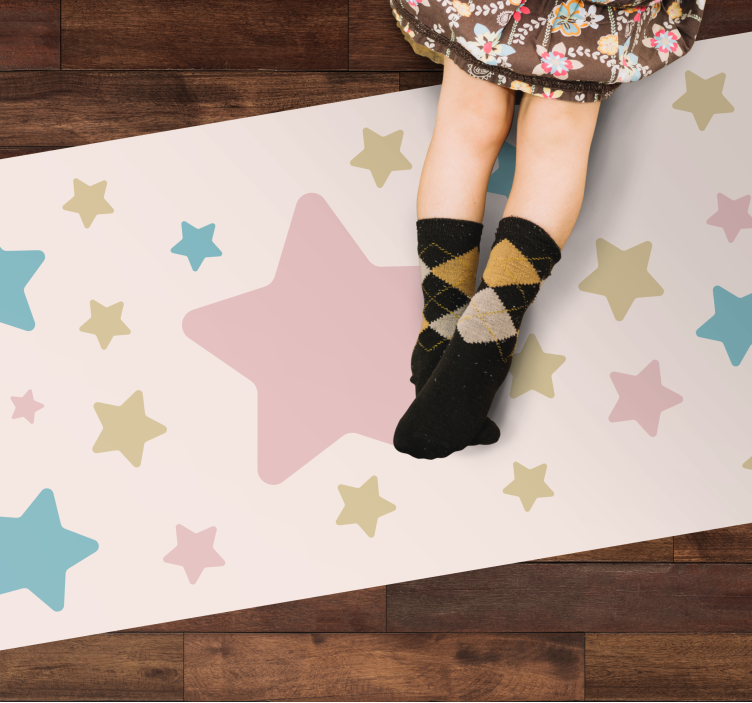 Pastel colors Stars star vinyl rug - TenStickers