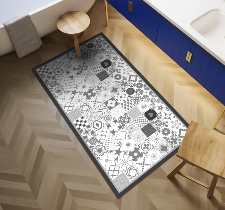 Patchwork Tile Composition tile carpet - TenStickers