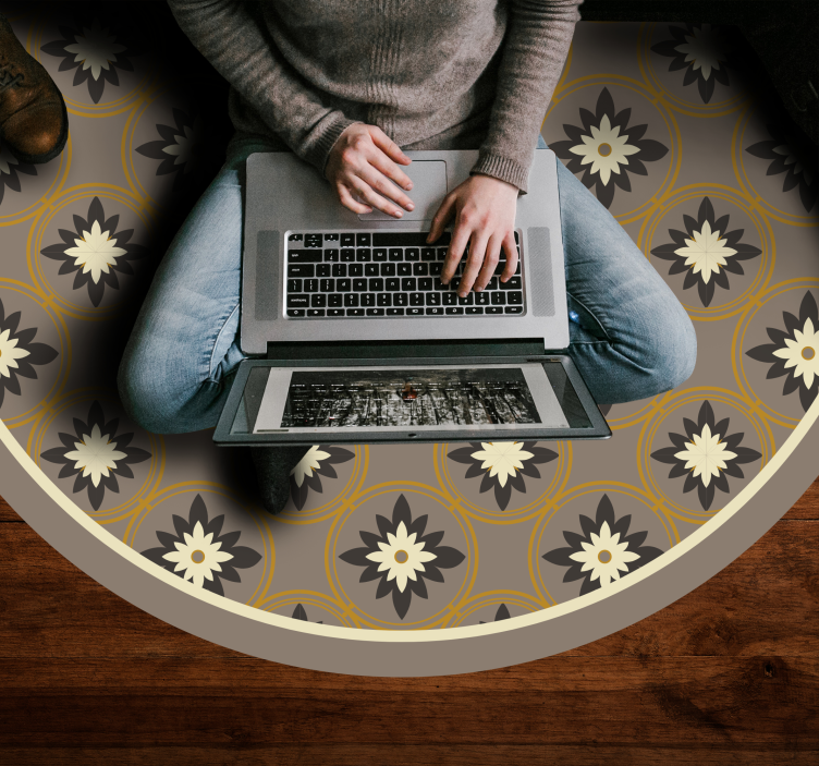 Patterned Circle mosaic vinyl rug - TenStickers