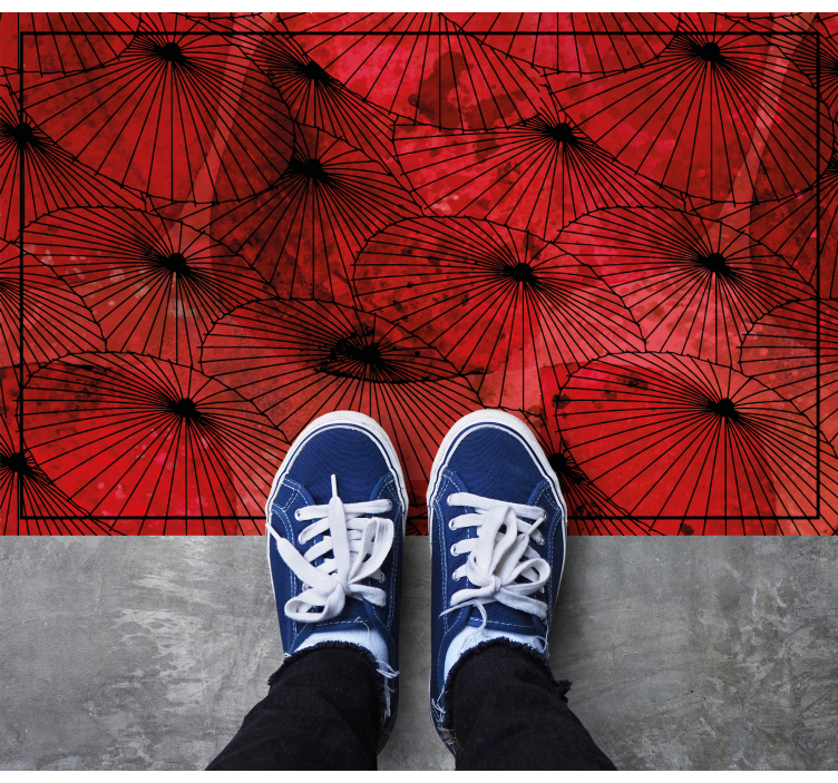 PATTERNED RED TEXTURE textured vinyl rug - TenStickers