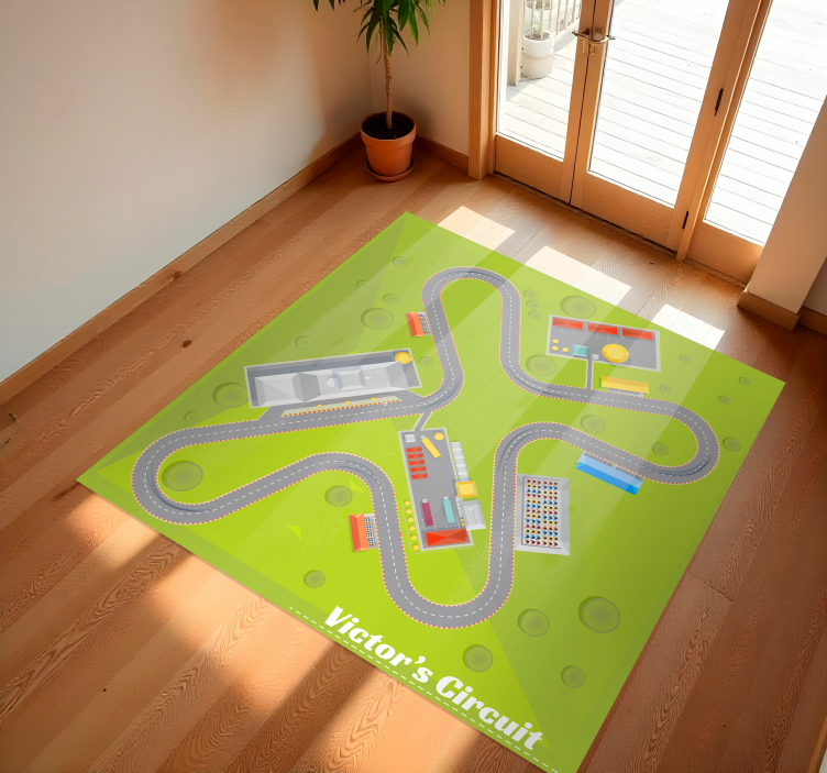 Amazing personalizable race track vinyl rug - TenStickers