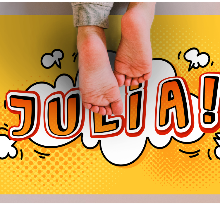 Graffiti name cloud kids vinyl rug - TenStickers