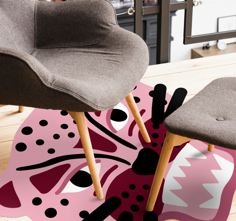 Pink leopard form animal print vinyl rug - TenStickers