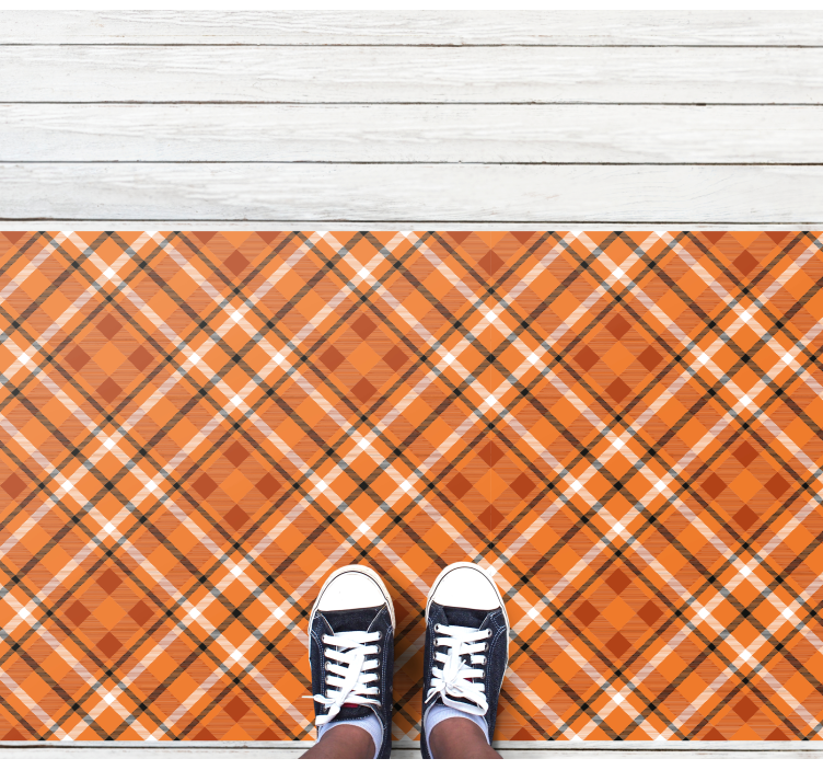 Plaid Patterned Style striped vinyl rug - TenStickers