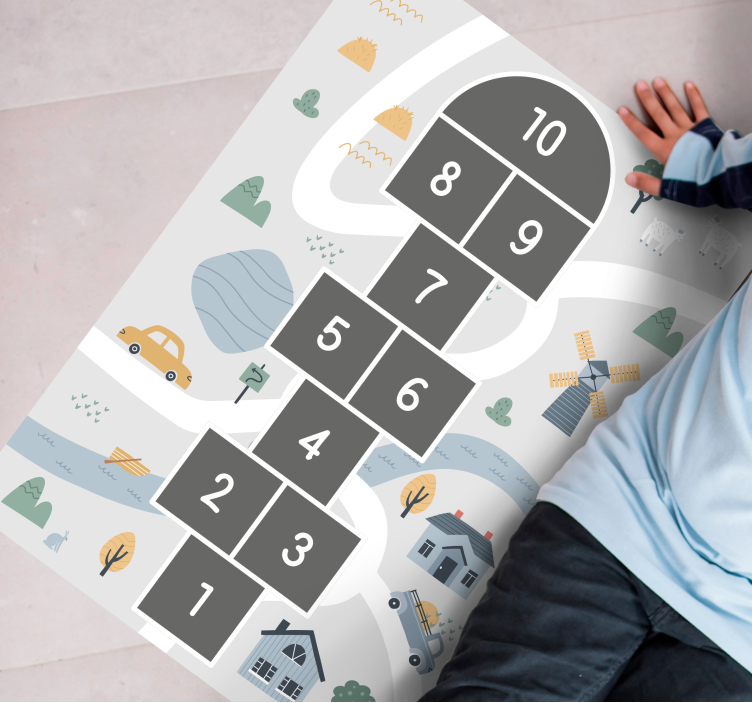 Playful Hopscotch Design game mat - TenStickers